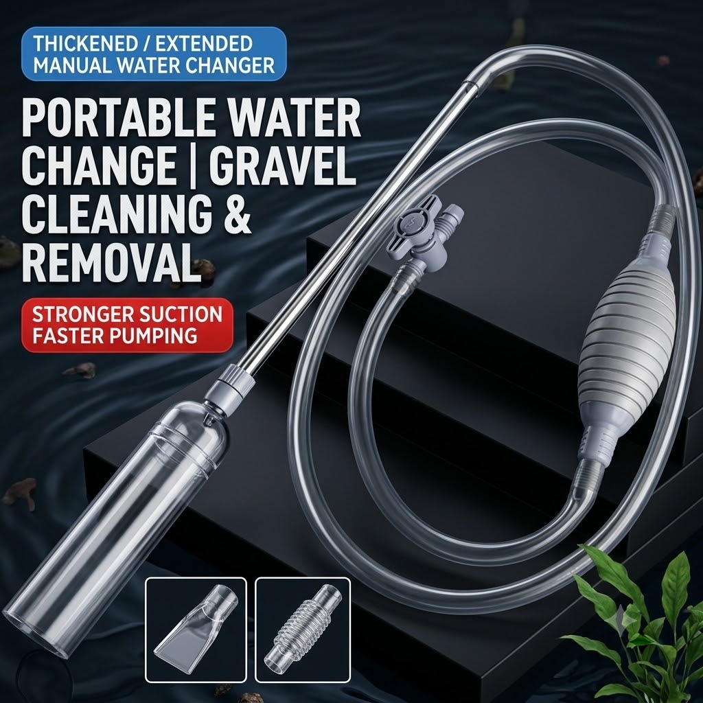 Gravel Vacuum Cleaner - شفاط حوض السمك، مغير مياه يدوي،
