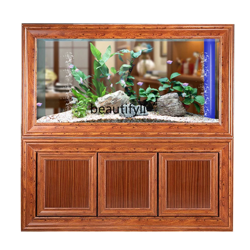 Aquarium Fish Dragon - النمط الصيني الخشب الأحمر مثل نمط