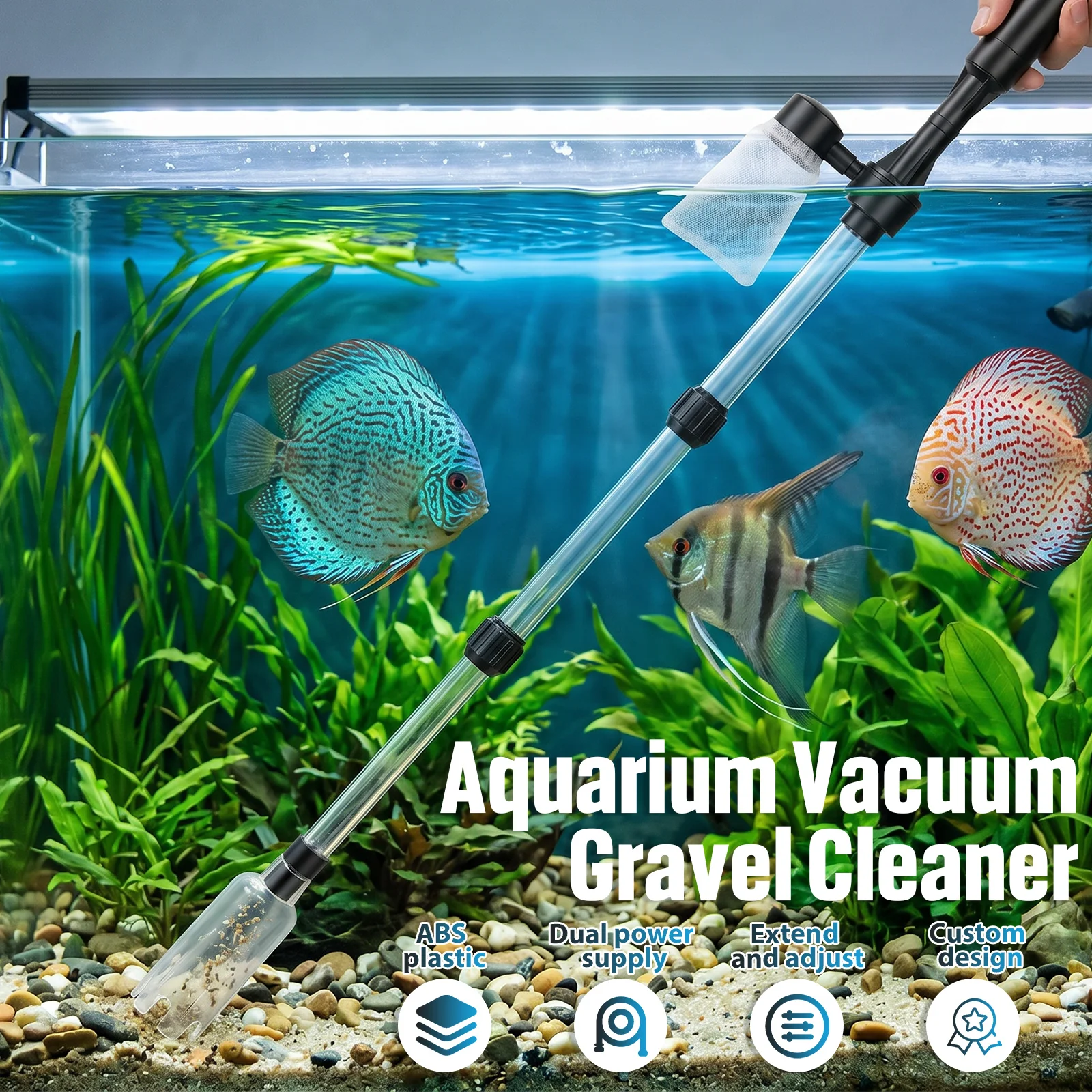 منظف حوض السمك بالشفط 3 في 1 م - مراجعة Gravel Vacuum Cleaner وسعره