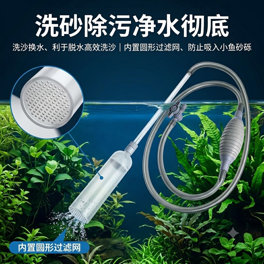 شفاط حوض السمك، مغير مياه يدوي - مراجعة Gravel Vacuum Cleaner وسعره