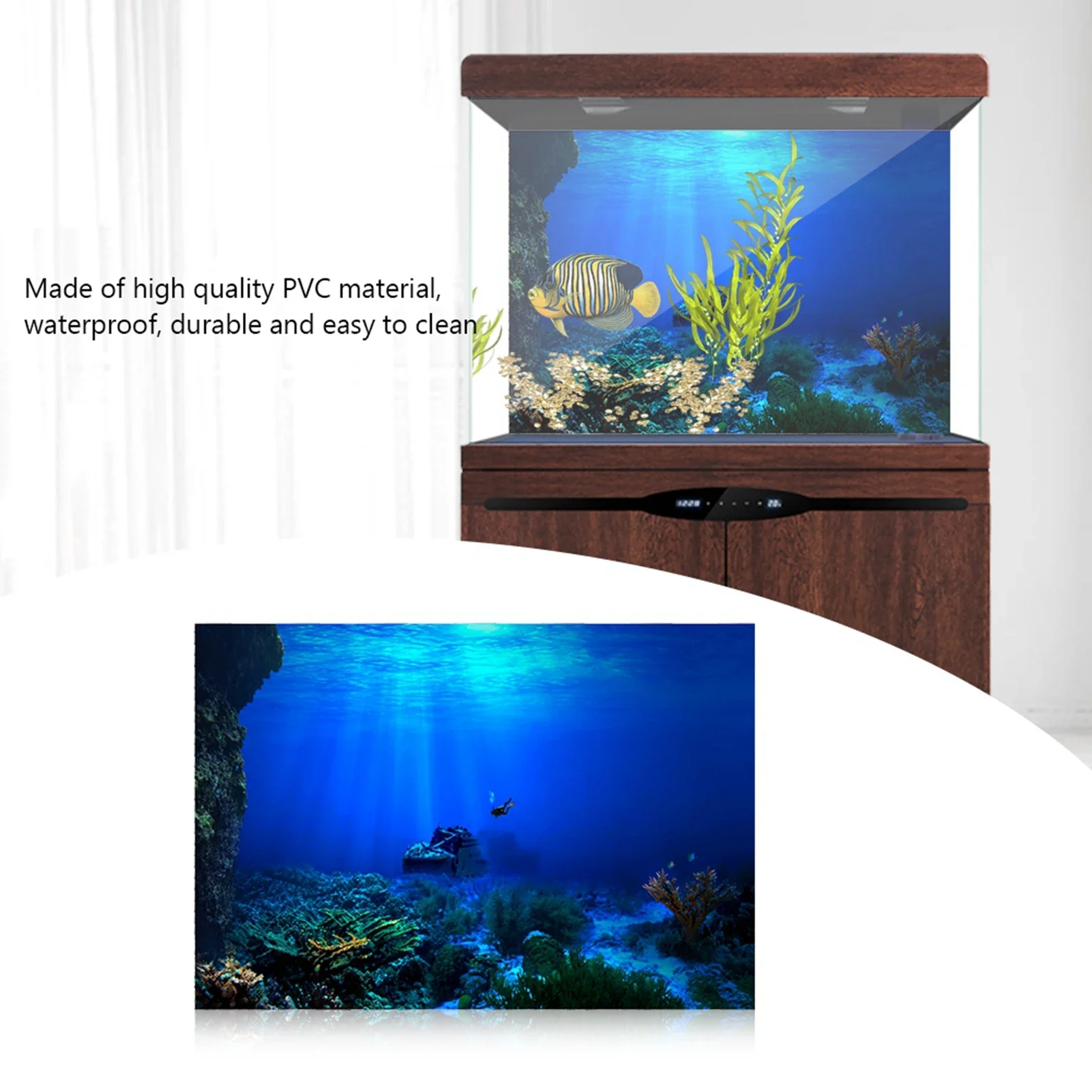 ملصق خلفية لحوض السمك ثلاثي ال - مراجعة Aquarium Fish World وسعره
